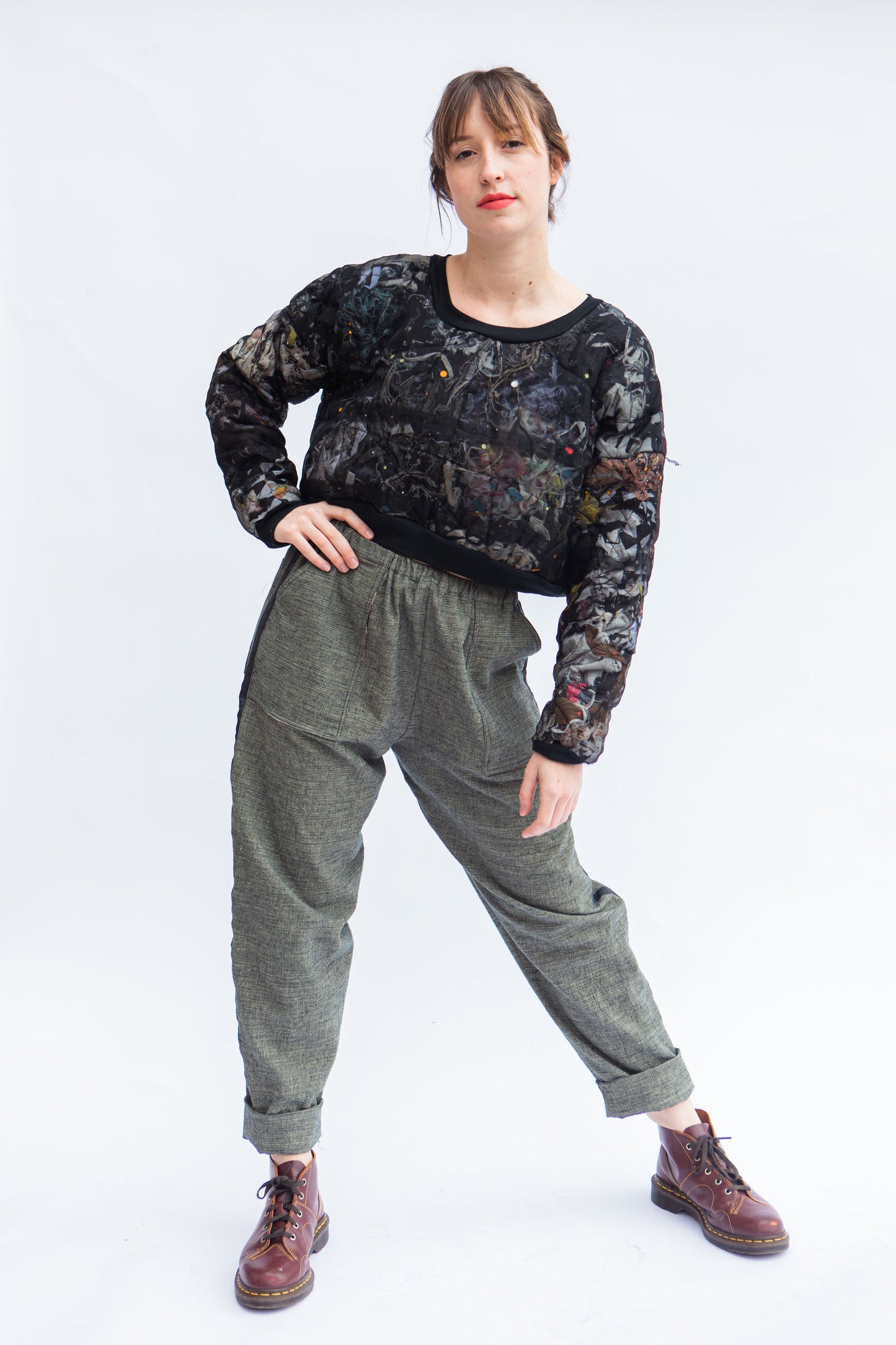 Zero Waste Free-Motion Quilt Silk Pullover