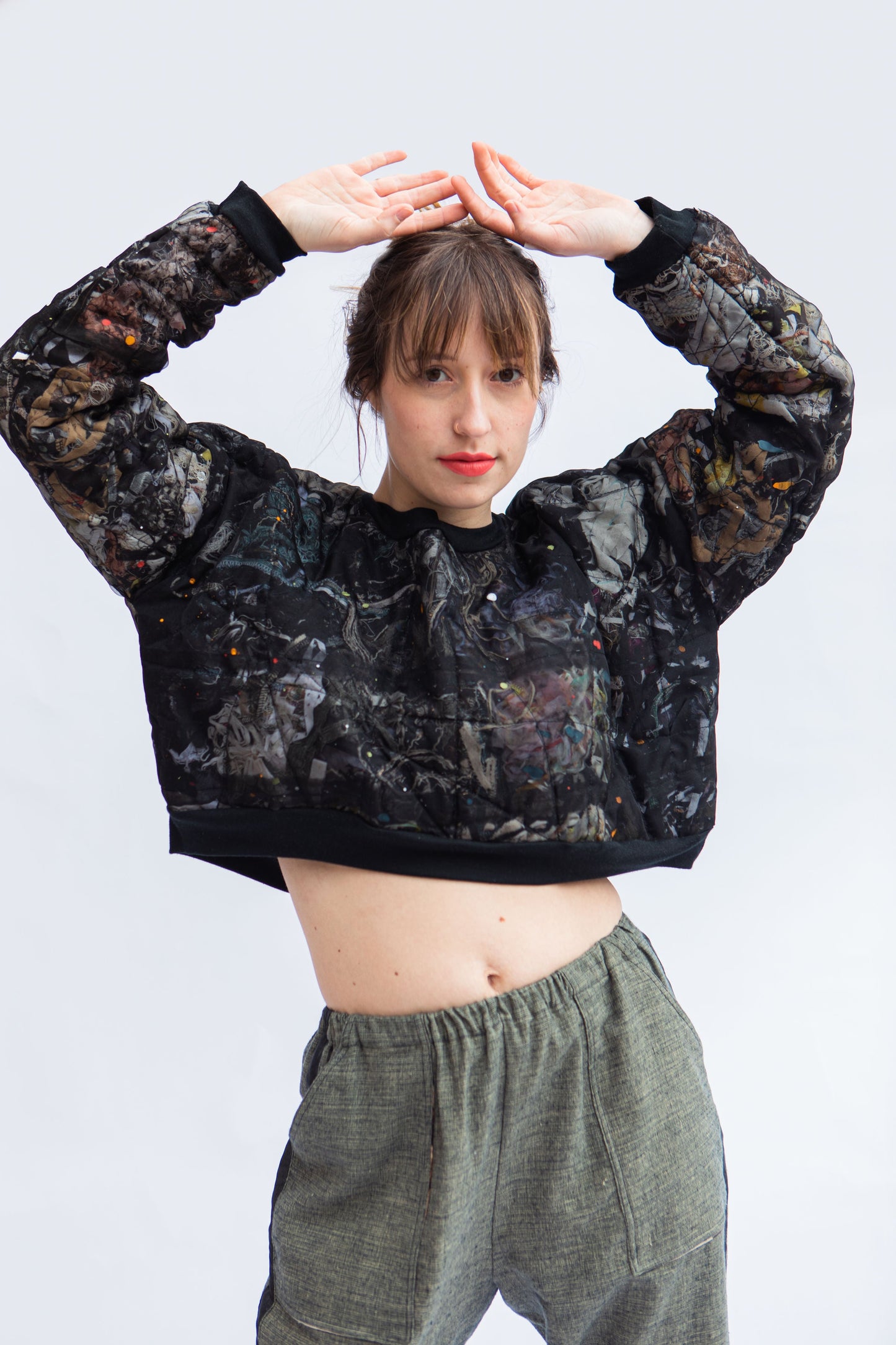 Zero Waste Free-Motion Quilt Silk Pullover