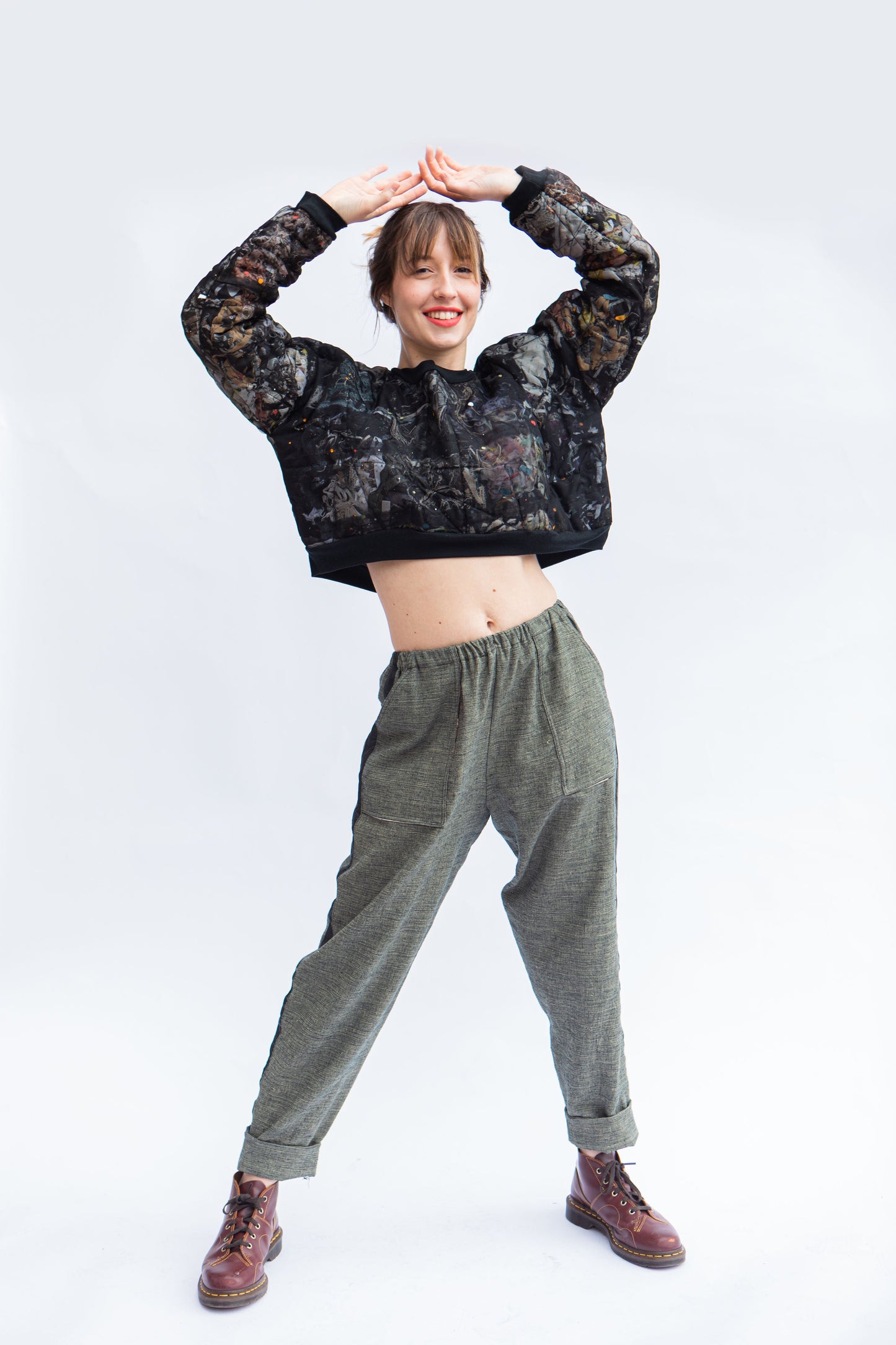 Zero Waste Free-Motion Quilt Silk Pullover