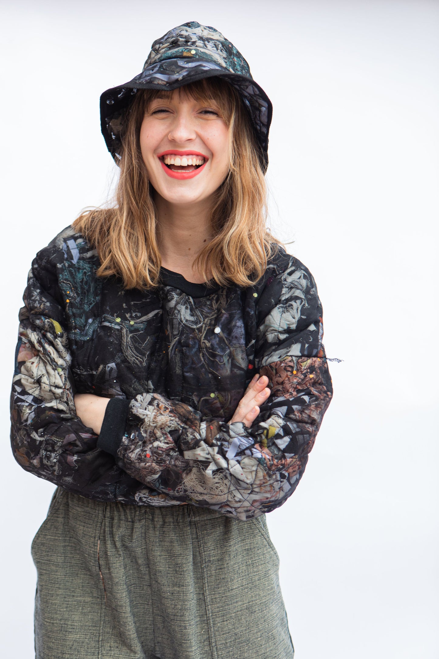 Zero Waste Free-Motion Quilt Silk Pullover