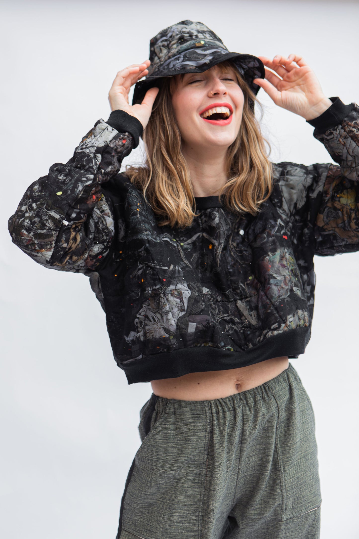 Zero Waste Free-Motion Quilt Silk Pullover