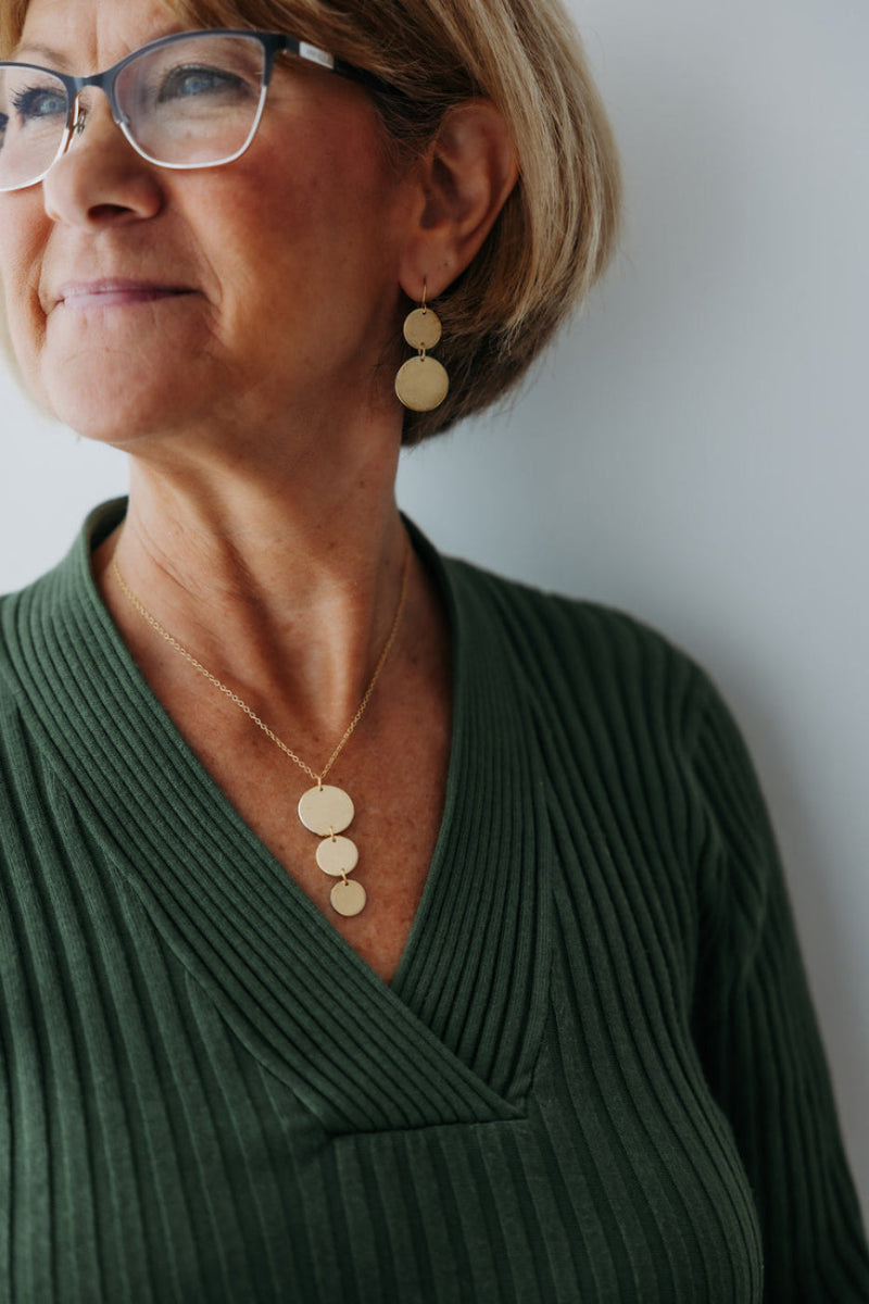 Enlight Earrings | Repurposed Automotive Steel | Gold Leaf | Gold Plated Ear Wire
