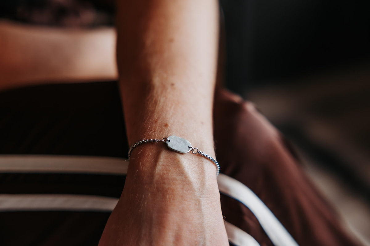 Guidance Adjustable Bracelet | Salvaged Steel Auto Part | Stainless Steel Chain
