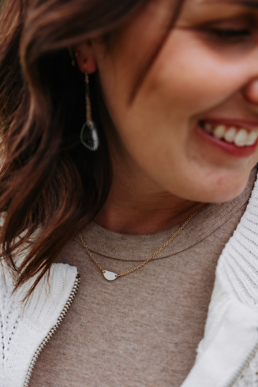 Cherish Necklace | Upcycled Aluminum Auto Parts | Adjustable Gold Plated Chain