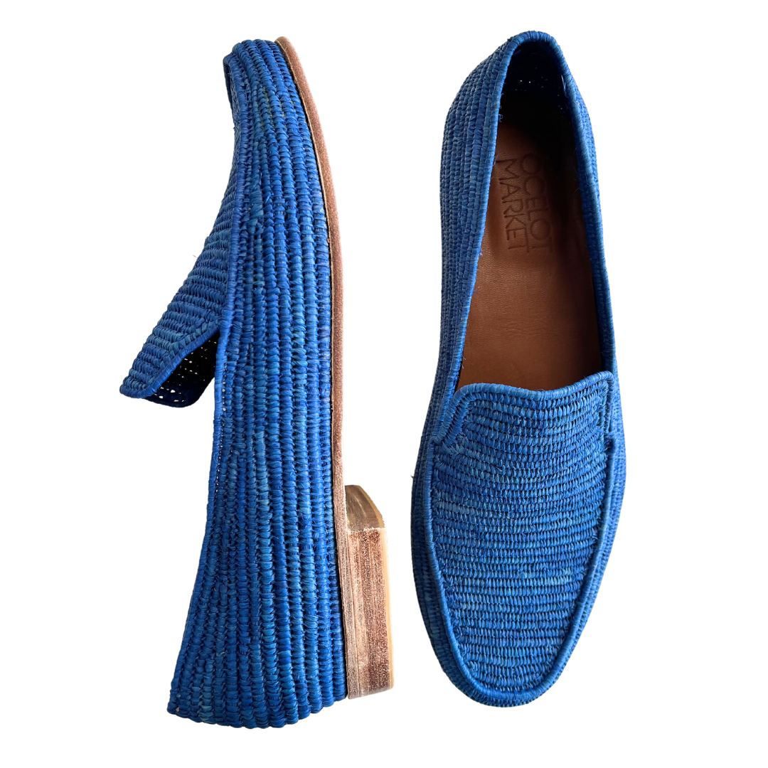 Men's Raffia Loafer in Blue