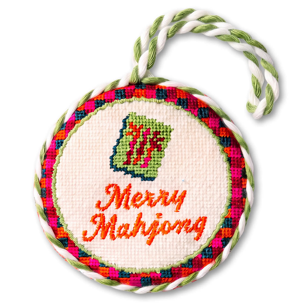 Needlepoint Ornament - Merry Mahjong