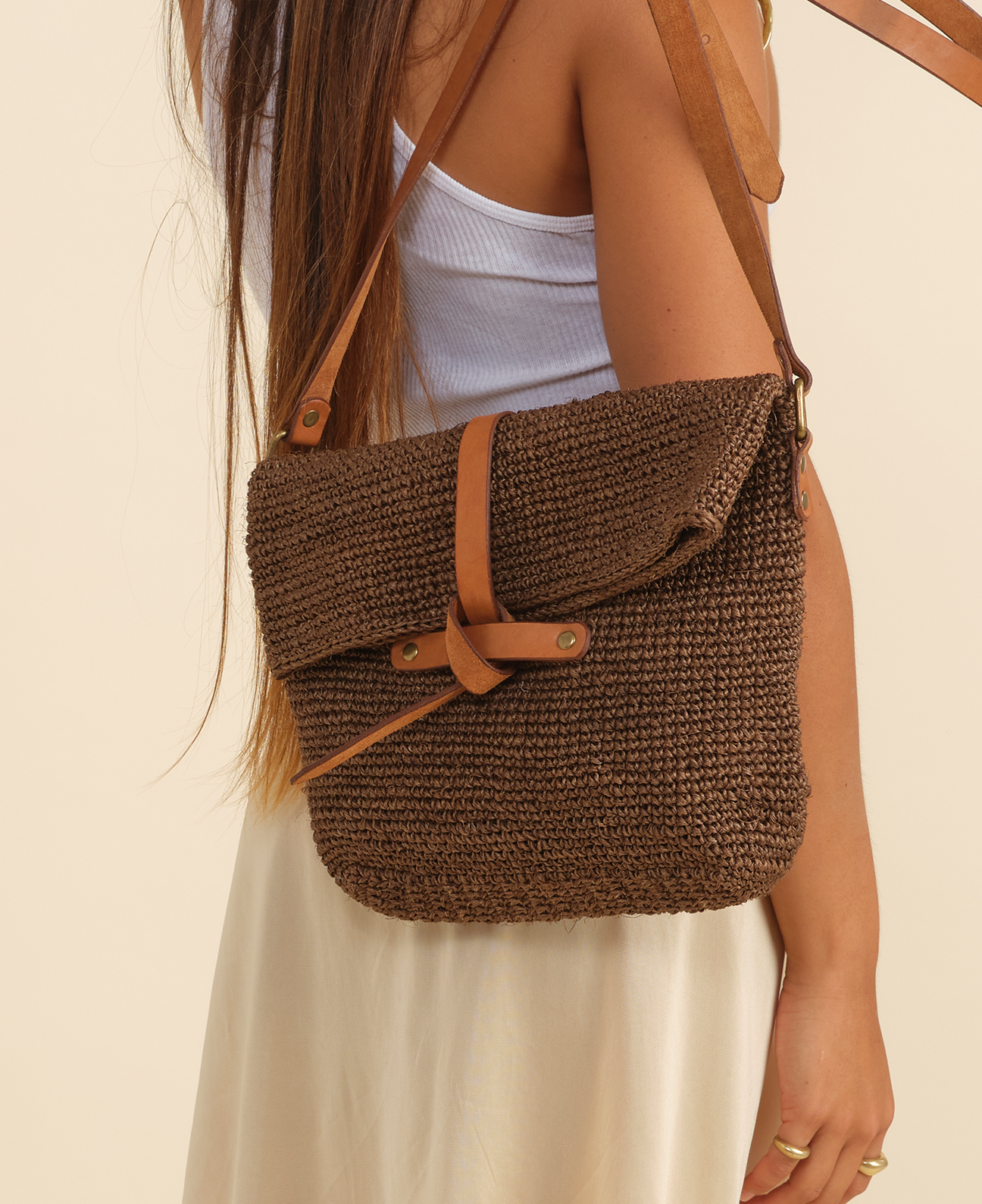 Carmen - Knotted Crossbody | Oak Brown