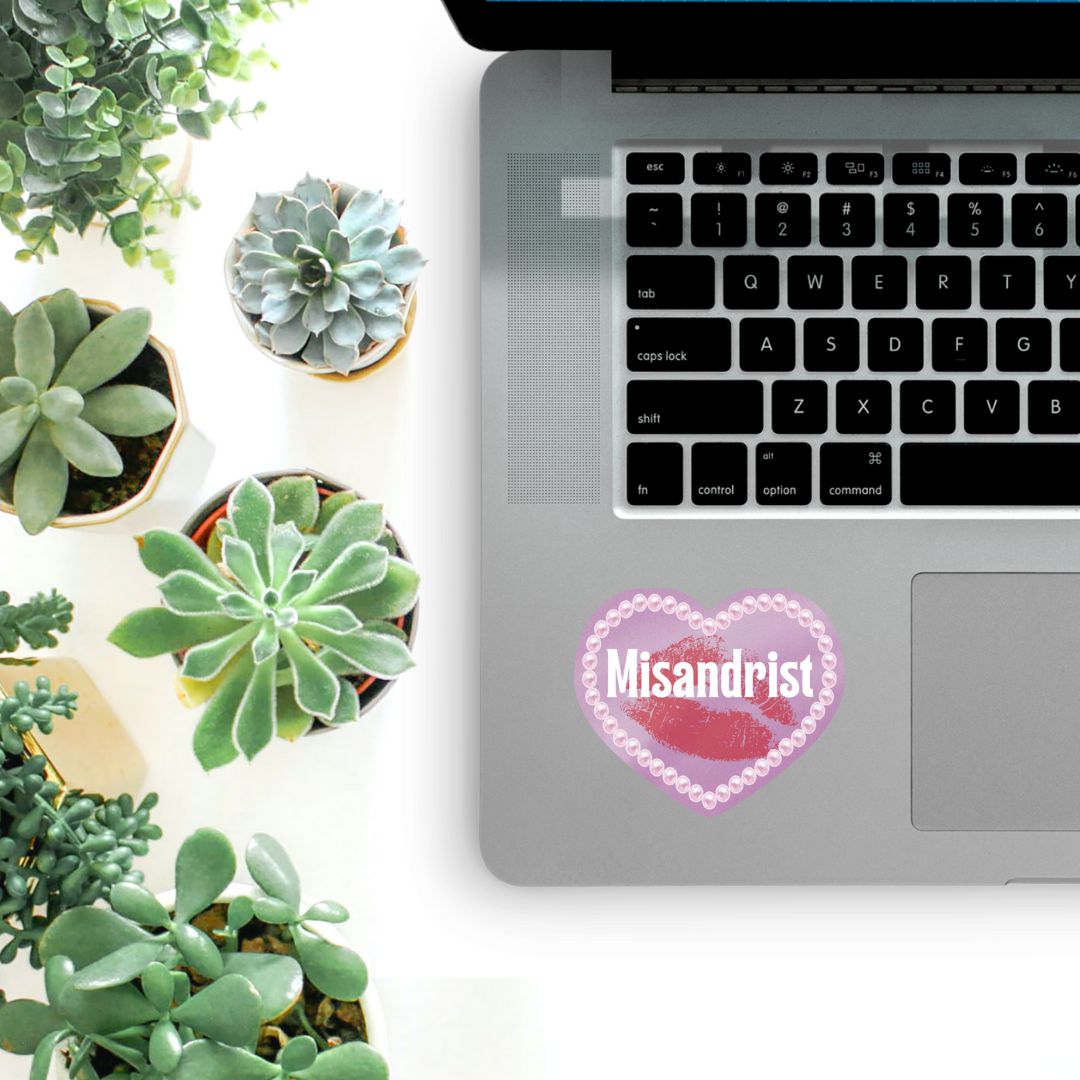 Misandrist Glossy Die Cut Vinyl Sticker 2.95in x 2.51in