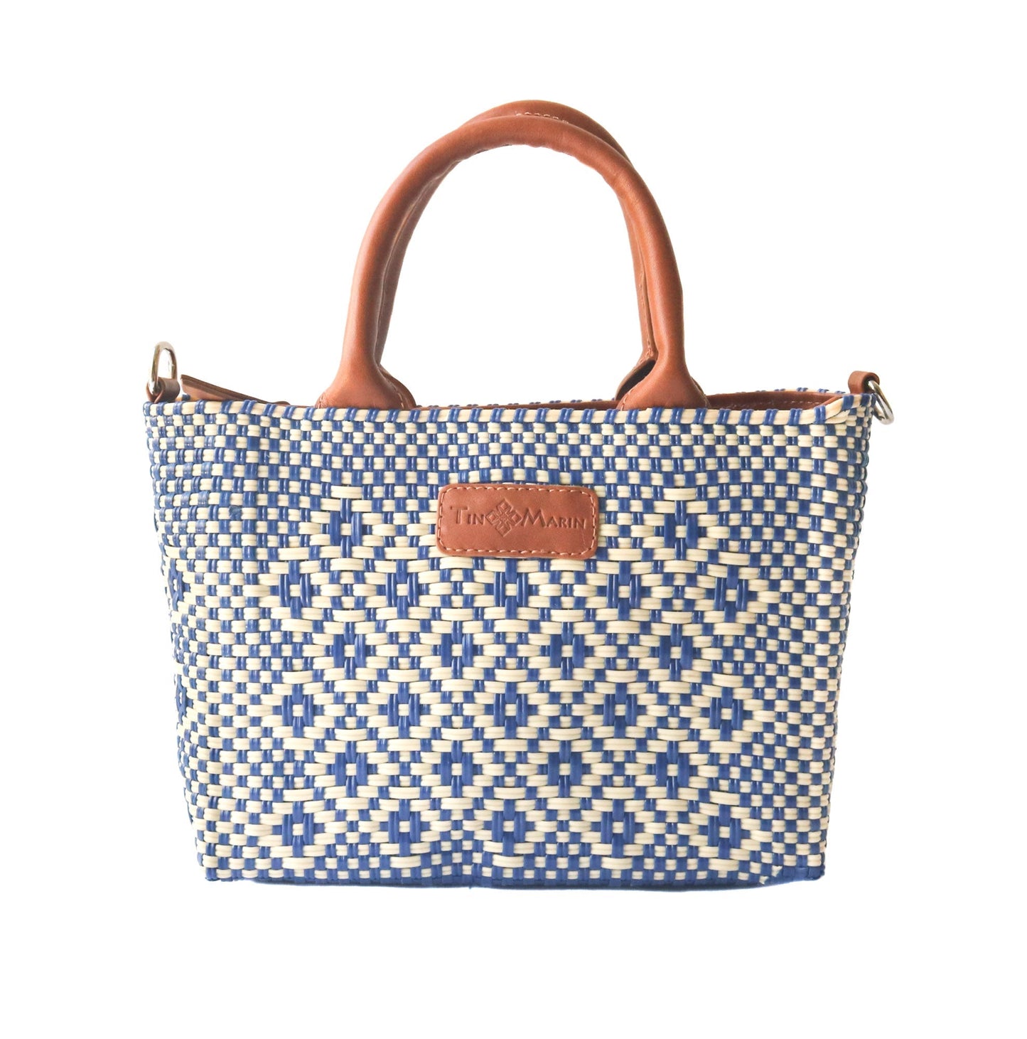 Mixte Small Woven Crossbody Bag - Tan Leather