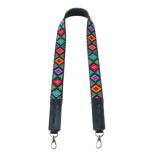 Mai Woven Bag Strap - Multi with Leather