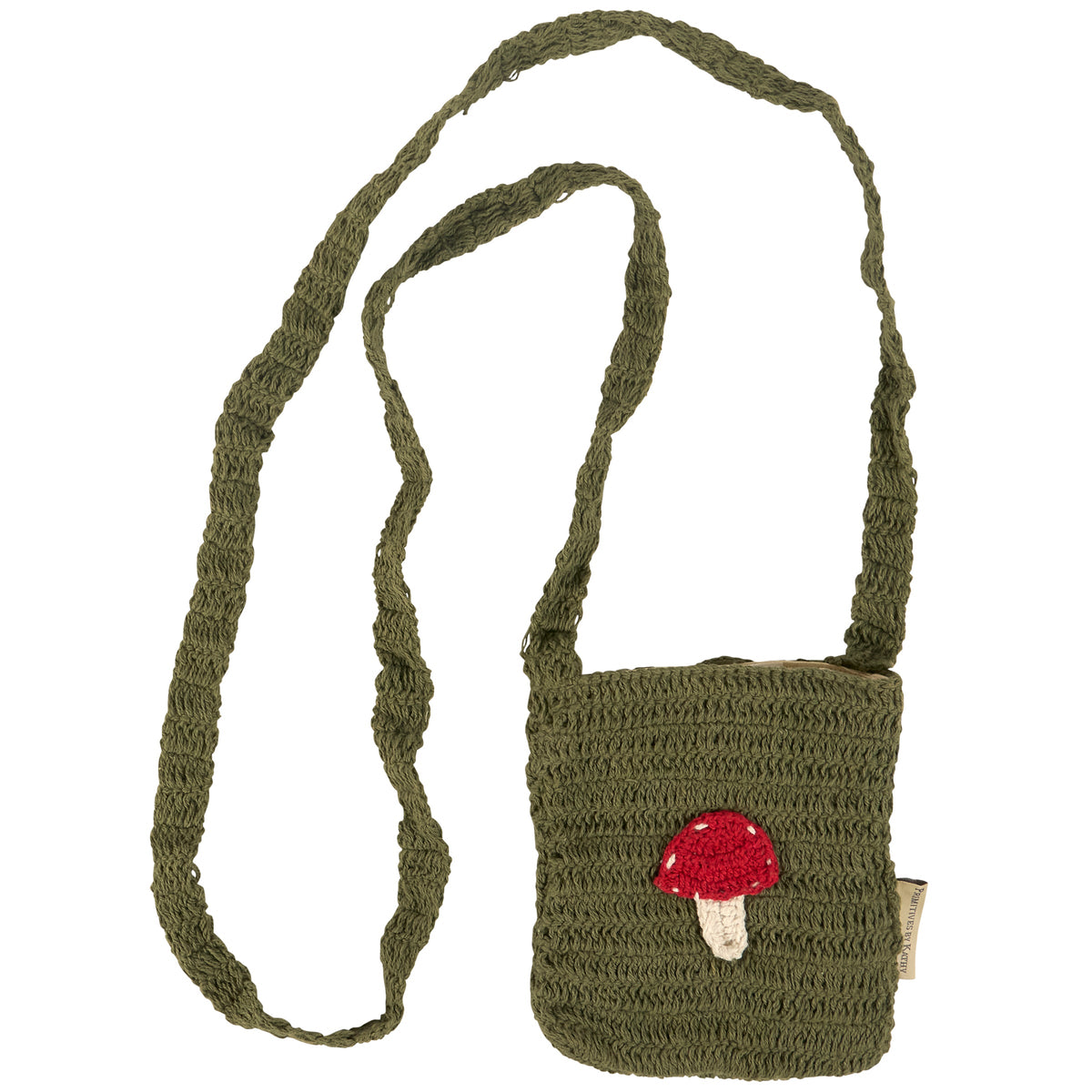 Mushroom Crossbody Bag | Cotton Shoulder Sling Handbag | 6.5" x 8"
