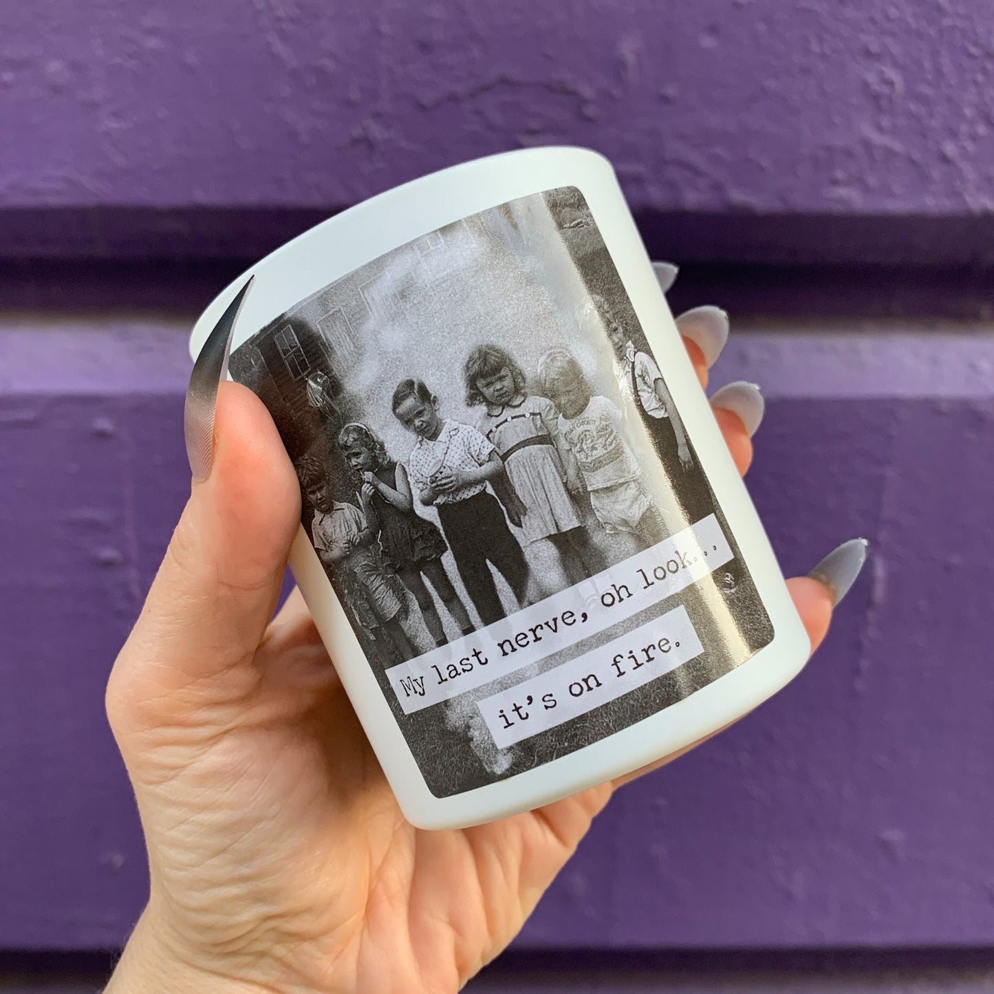 My Last Nerve Jar Candle | Vintage Photograph Double Sided Design | Soy Wax Lavender Scent