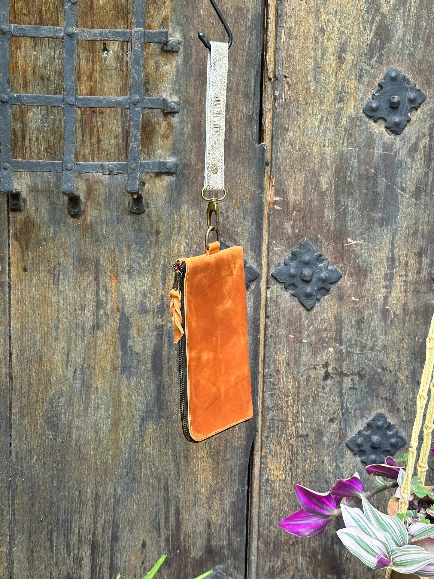 Clutch Bag - Tan and Hair Strap