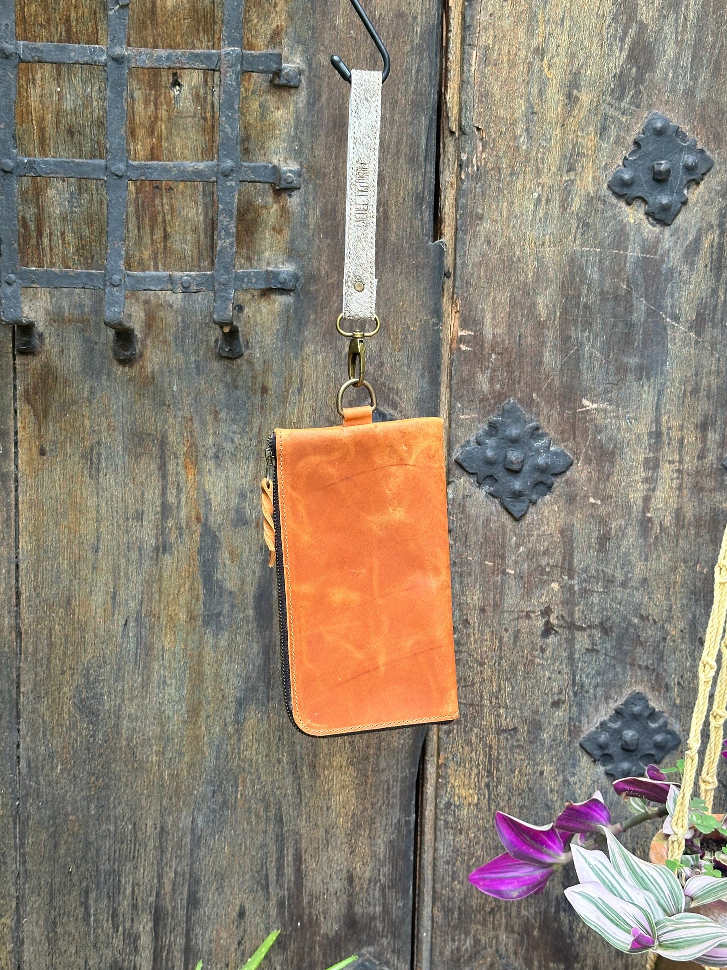 Clutch Bag - Tan and Hair Strap
