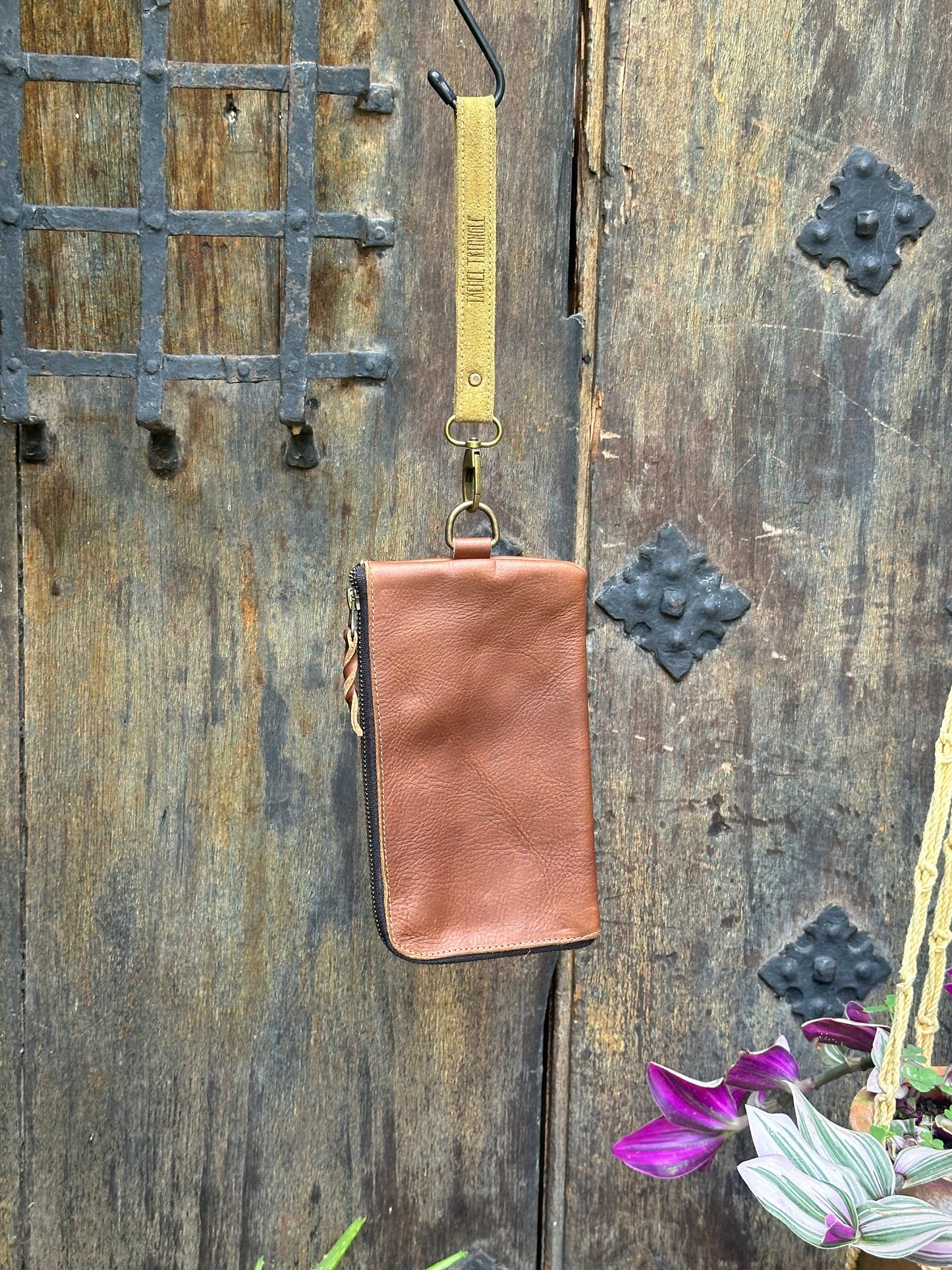 Clutch Bag - Brown and Green Strap
