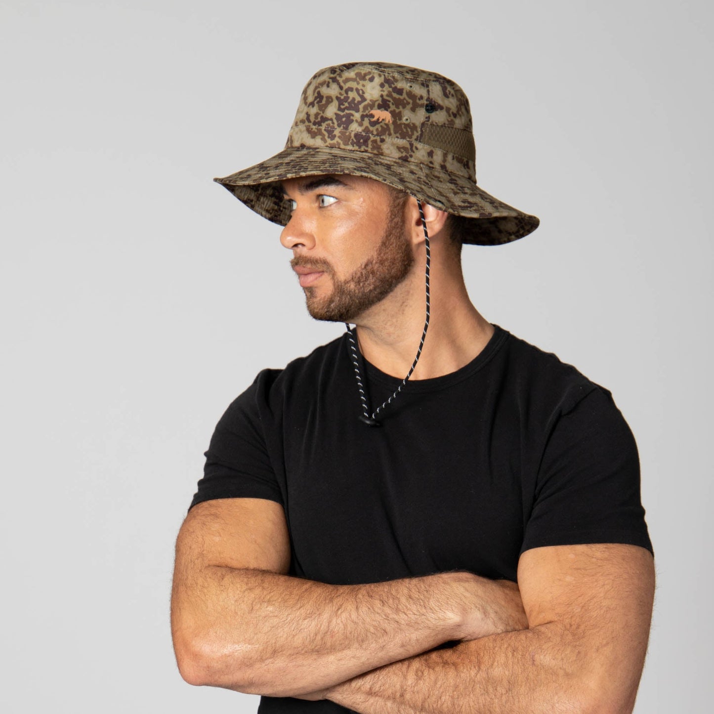 Outdoor Boonie Hat with Neck Flap and Adjustable Chin Cord