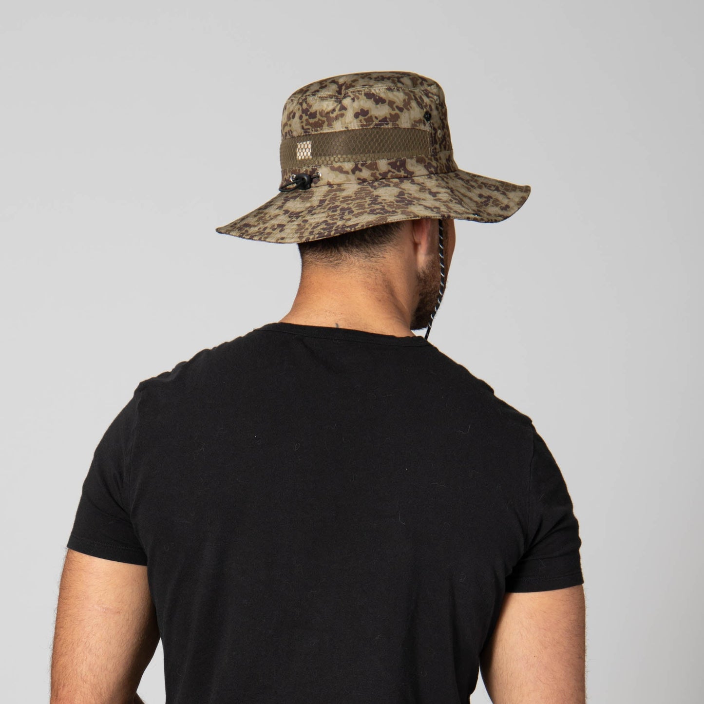 Outdoor Boonie Hat with Neck Flap and Adjustable Chin Cord