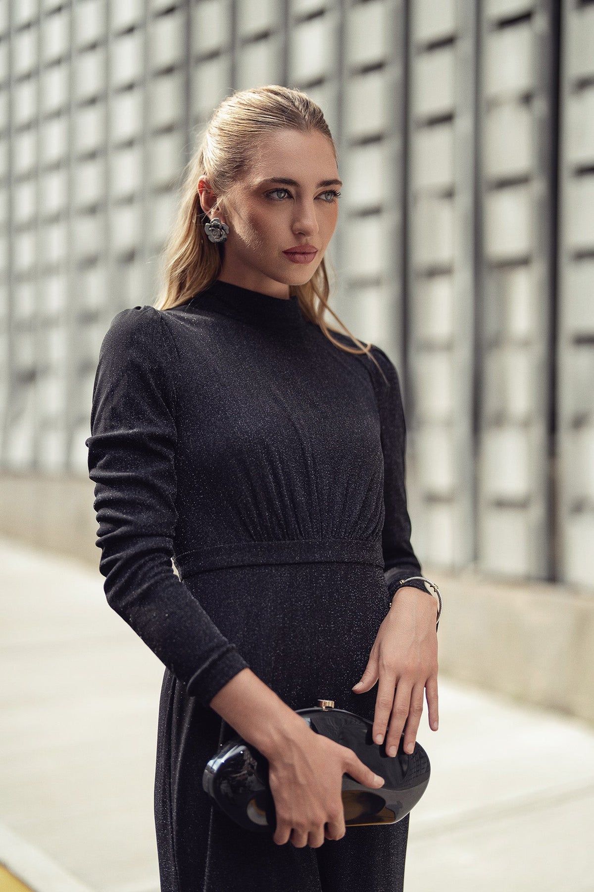 Olivia Midi- Black Shimmer