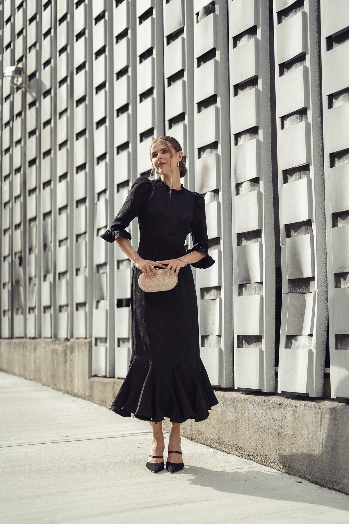 Shiri Dress- Black Jacquard