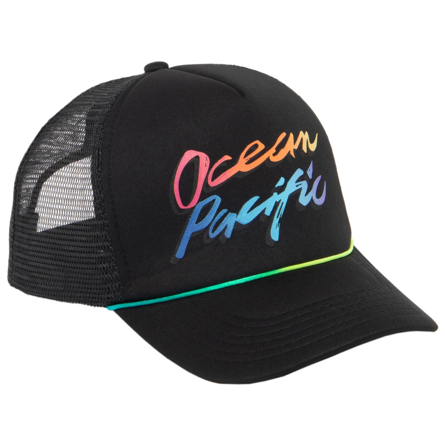 Ocean Pacific - 5 Panel Trucker Hat with Neon Logo