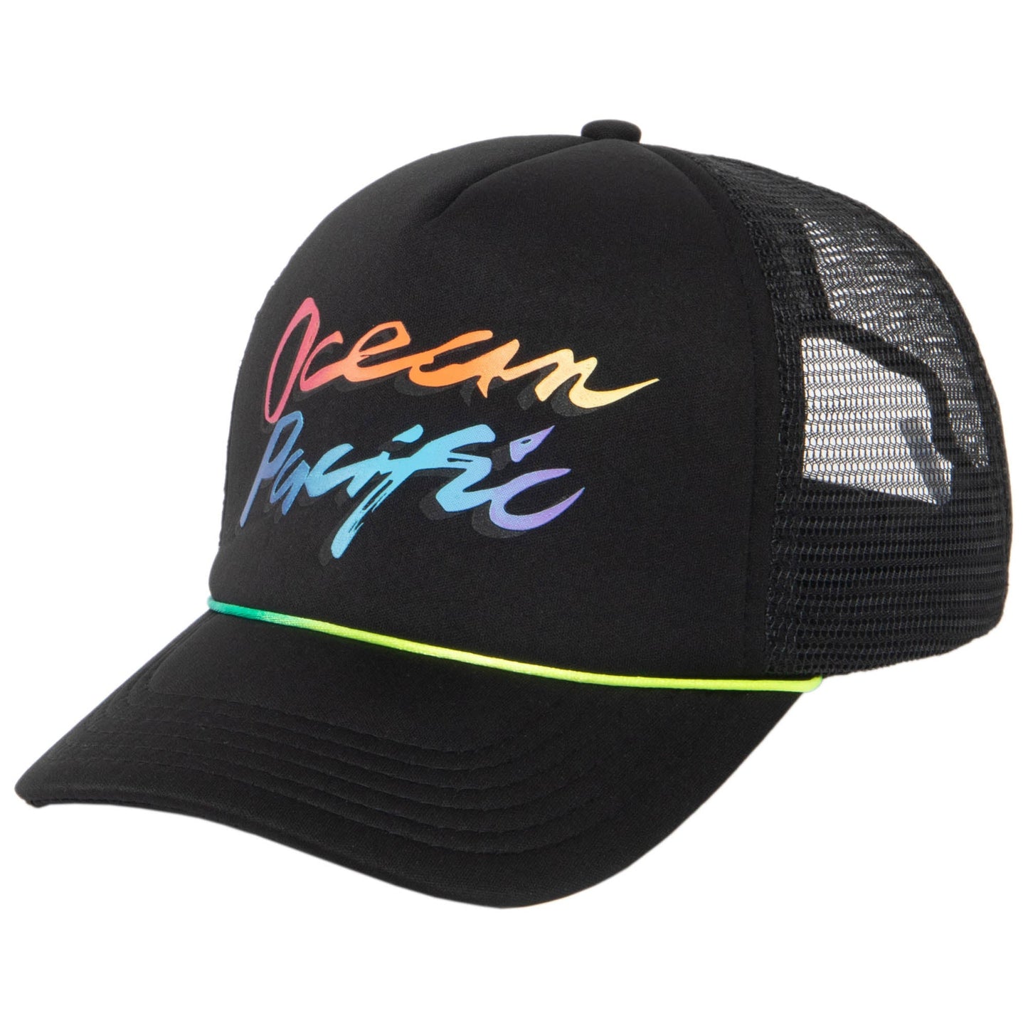 Ocean Pacific - 5 Panel Trucker Hat with Neon Logo