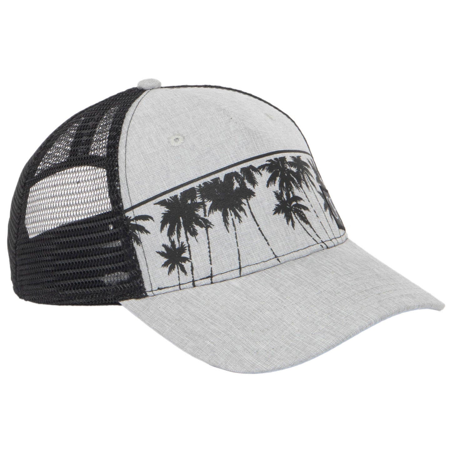 Ocean Pacific - 5 Panel Trucker Hat with Grey Palm Leaf Print