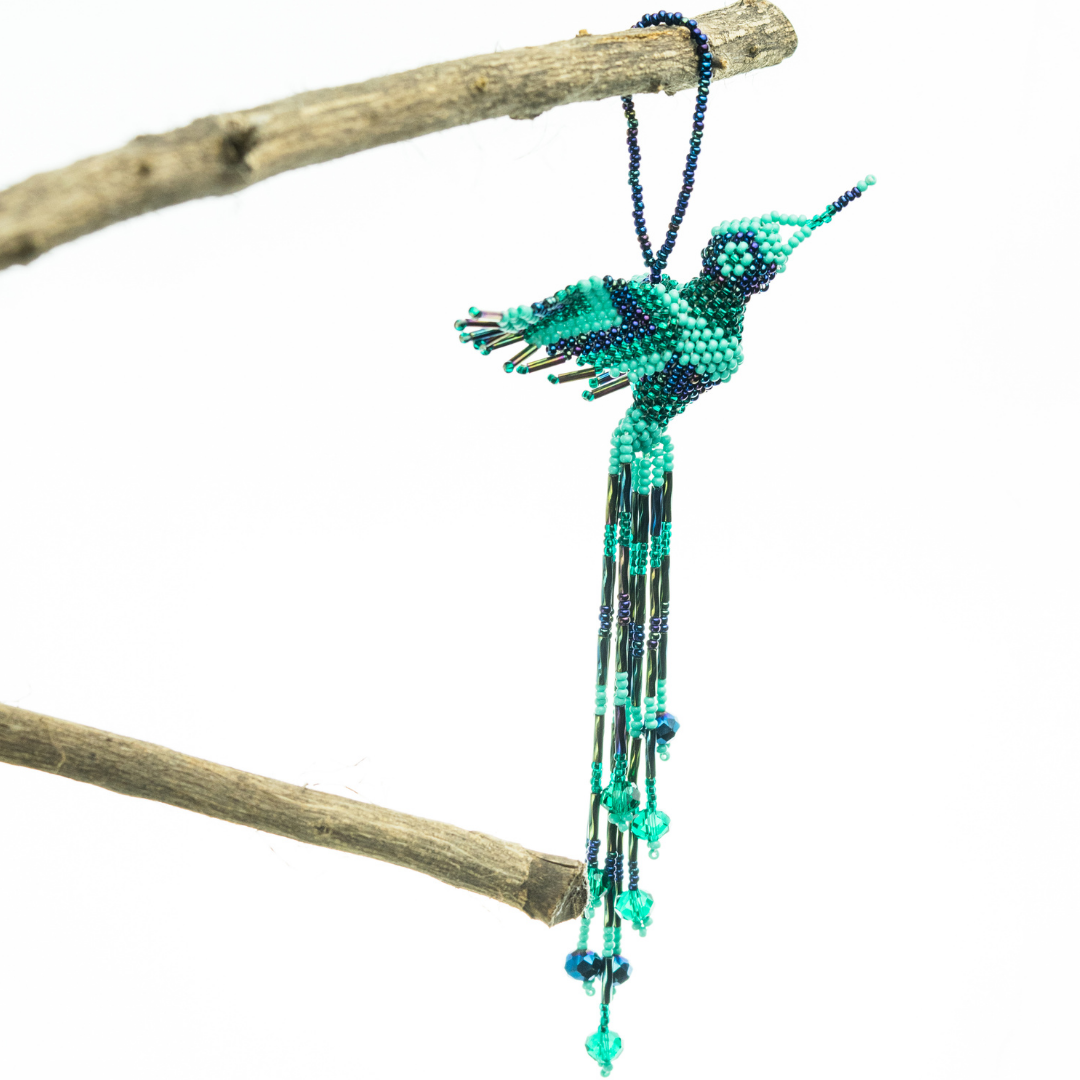 Large Hummingbird Seed Bead Handmade Ornament - Guatemala - Osadia Concept Store