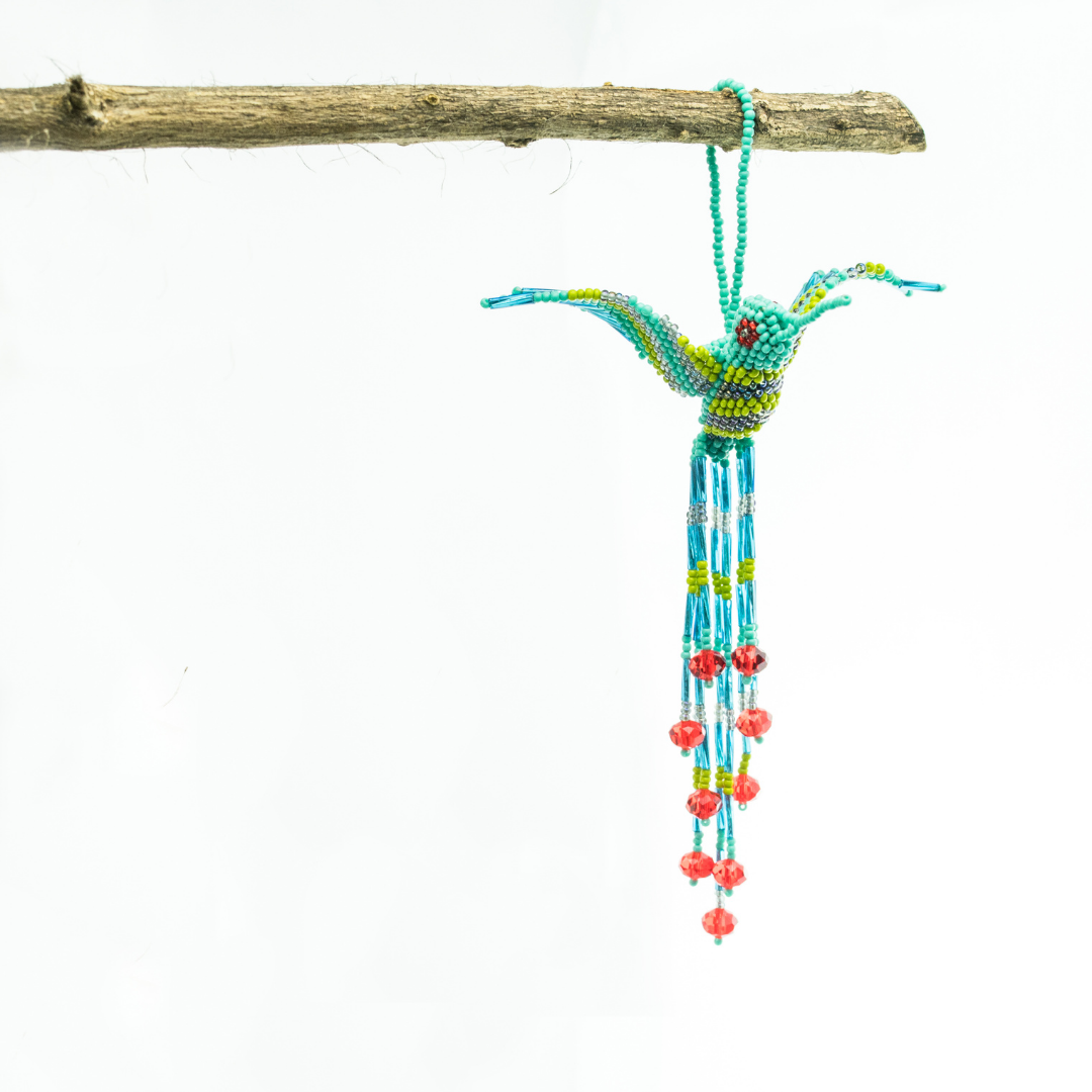 Large Hummingbird Seed Bead Handmade Ornament - Guatemala - Osadia Concept Store
