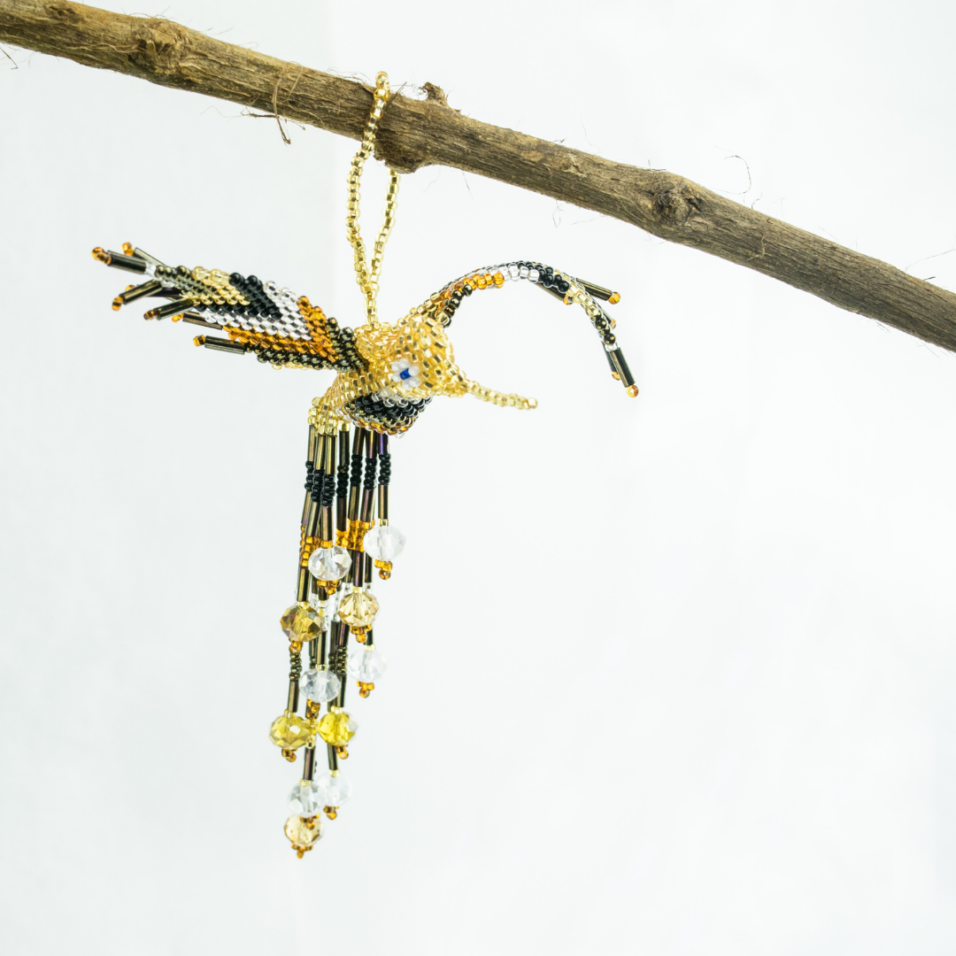 Large Hummingbird Seed Bead Handmade Ornament - Guatemala - Osadia Concept Store