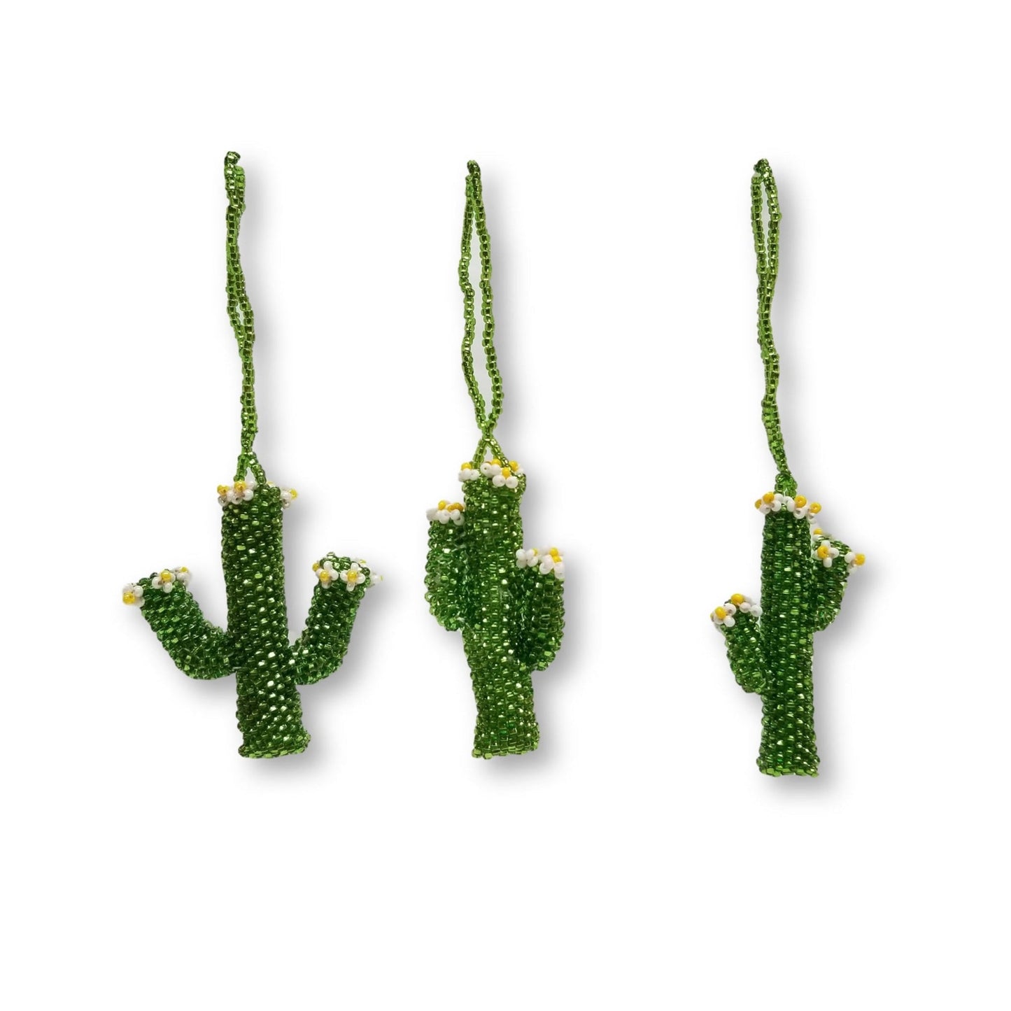 Cactus Seed Bead Artisan Made Ornament - Guatemala