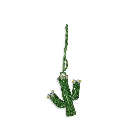 Cactus Seed Bead Artisan Made Ornament - Guatemala