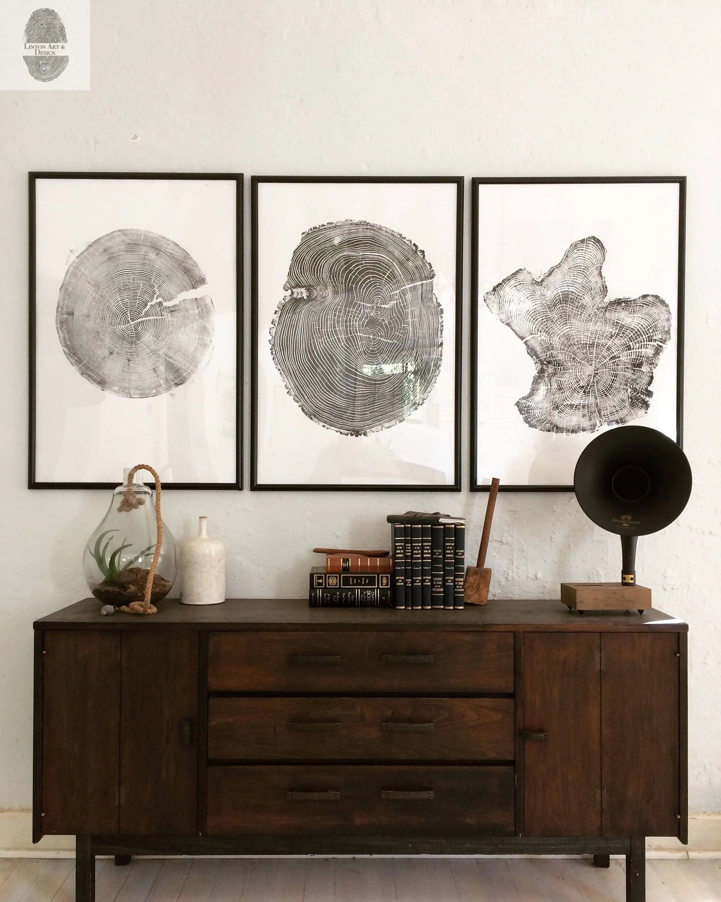 Ohio State, Ash Tree, Tree ring print, woodcut print, Lumber, Live edge, Biology Gifts, Arborist, Signed Original - 24x36 print