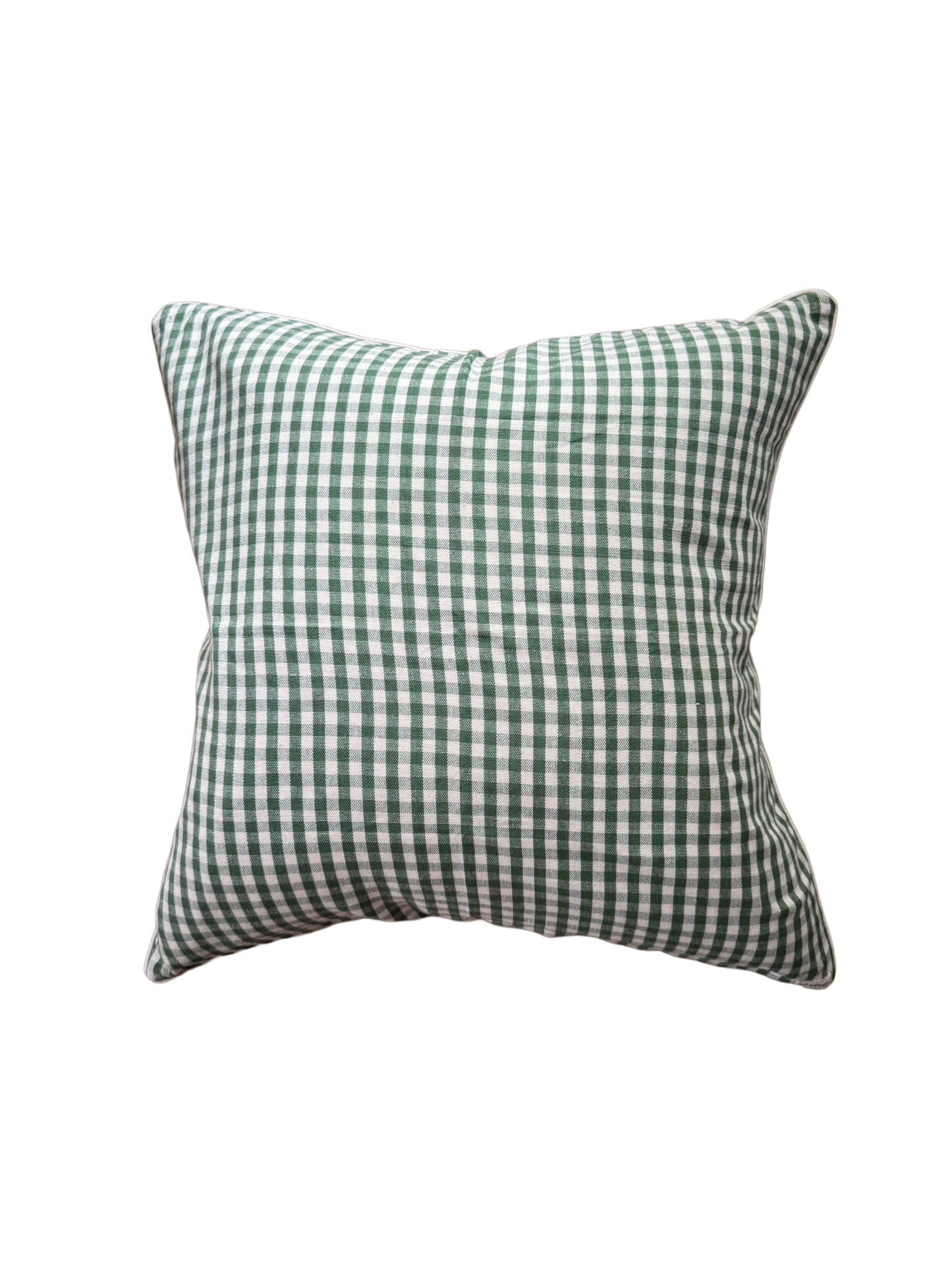 Olive Gingham Pillow Cover