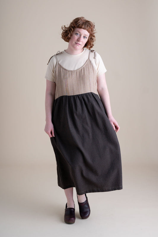 Rosie Dress in Latte Stripe