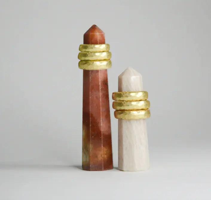 Hammered Gold Orb Stackable Ring