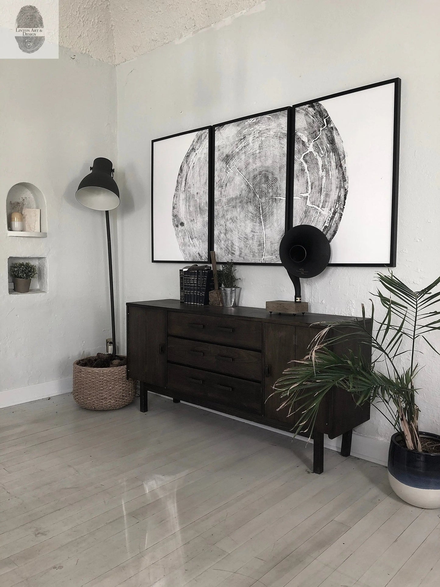 372-Year-Old Sitka Spruce Tree Ring Print Set • 3× 24×36″ Woodcut Art • Oregon Coast Nature Wall Art