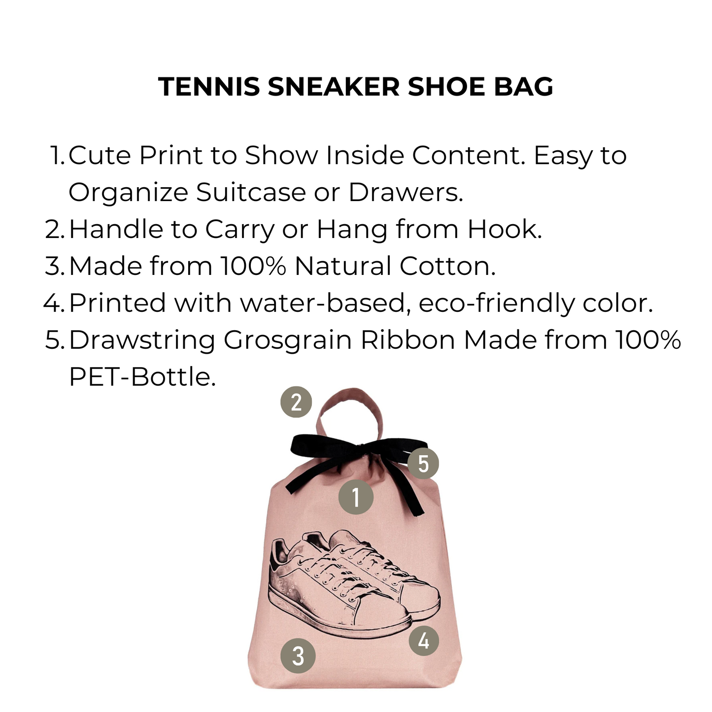 Tennis Sneaker Shoe Bag, Pink/Blush - Osadia Concept Store