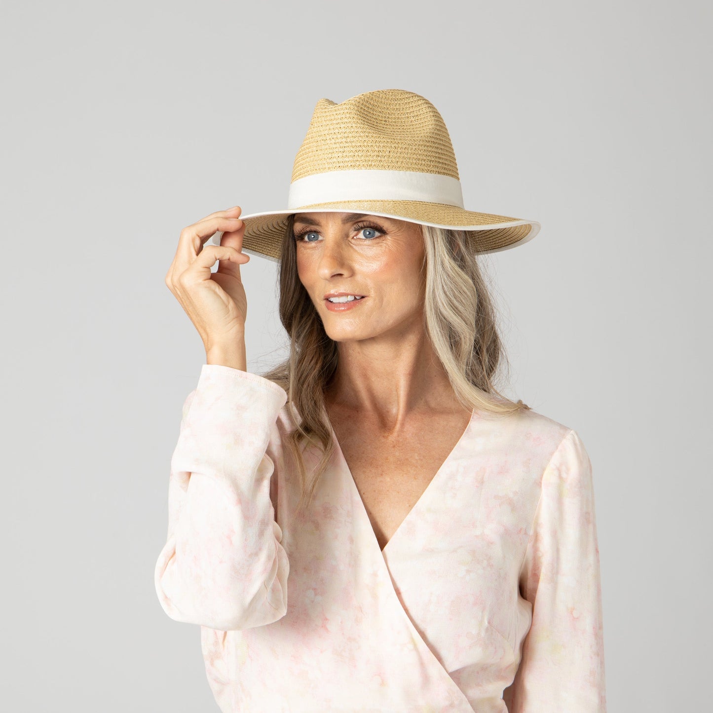 Women's Paperbraid Fedora With Pop Color Grosgrain