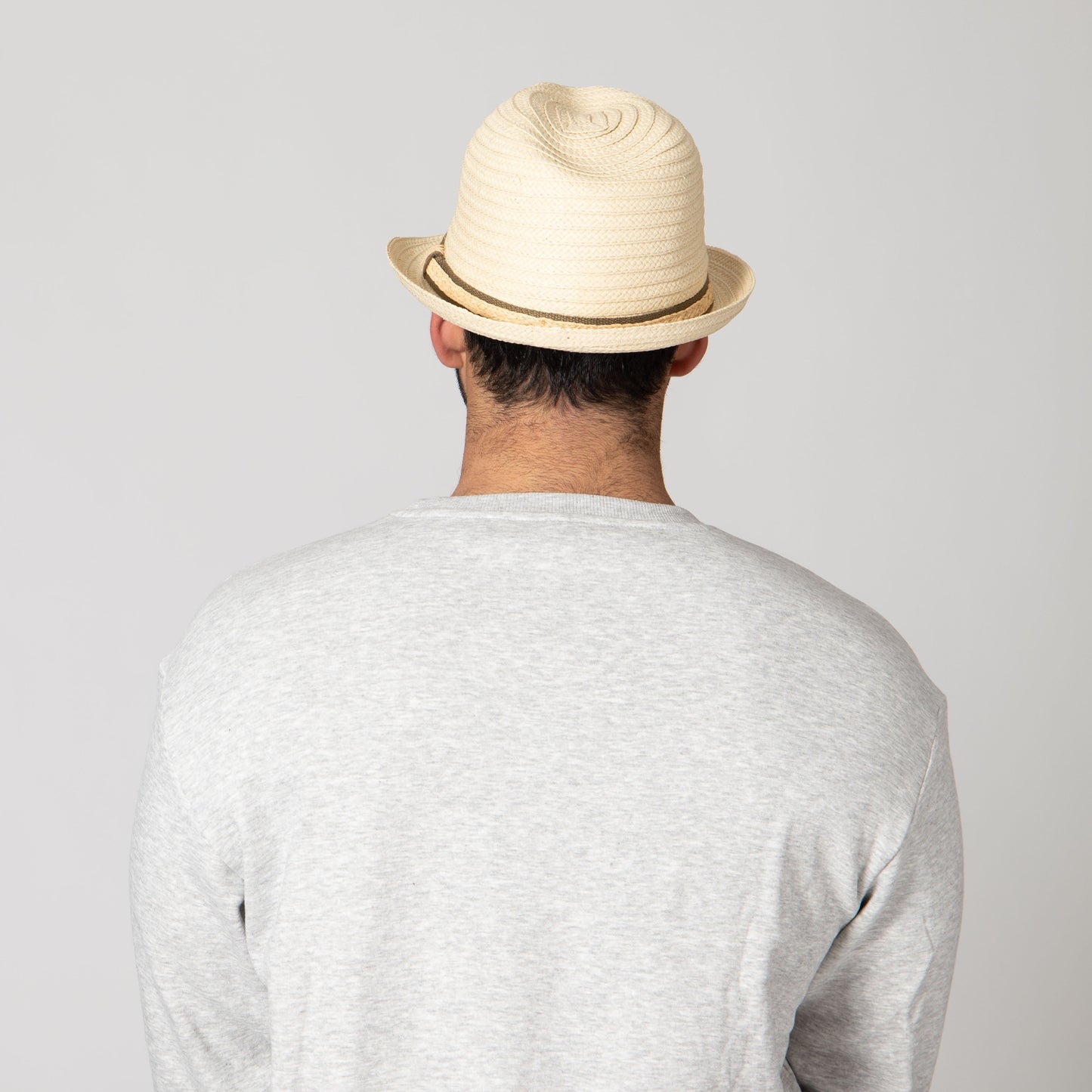 Men's Fedora With Layered Webbing & Raffia Trim