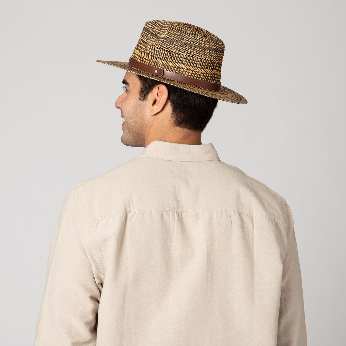 Men's Two Tone Woven Paper Panama