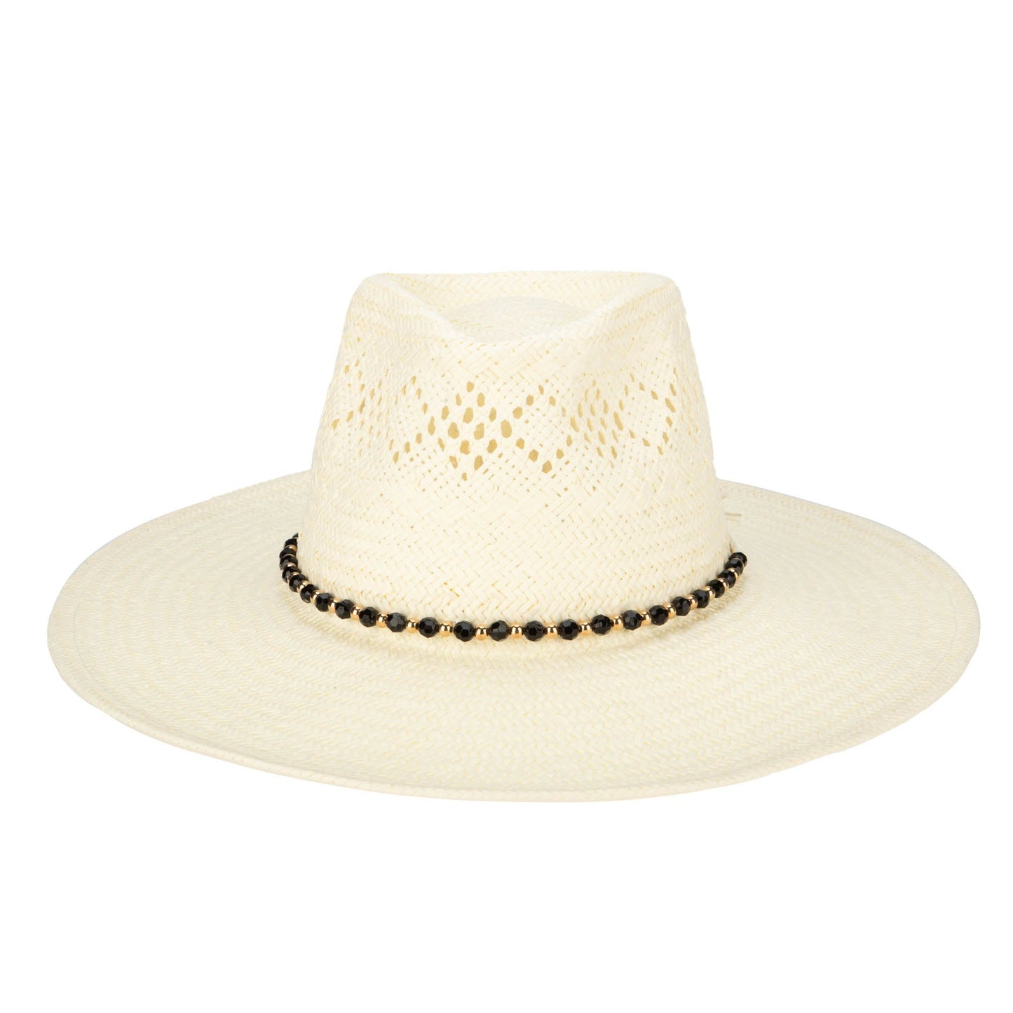 Anytime - Woven Paper Fedora With Beaded Band
