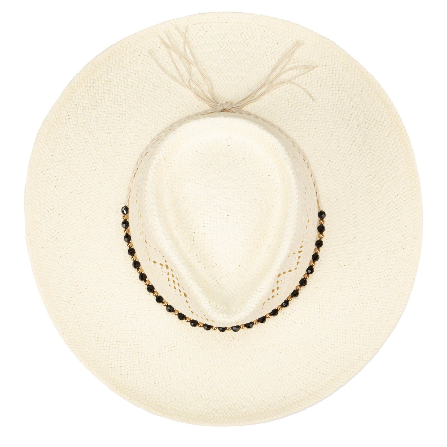 Anytime - Woven Paper Fedora With Beaded Band