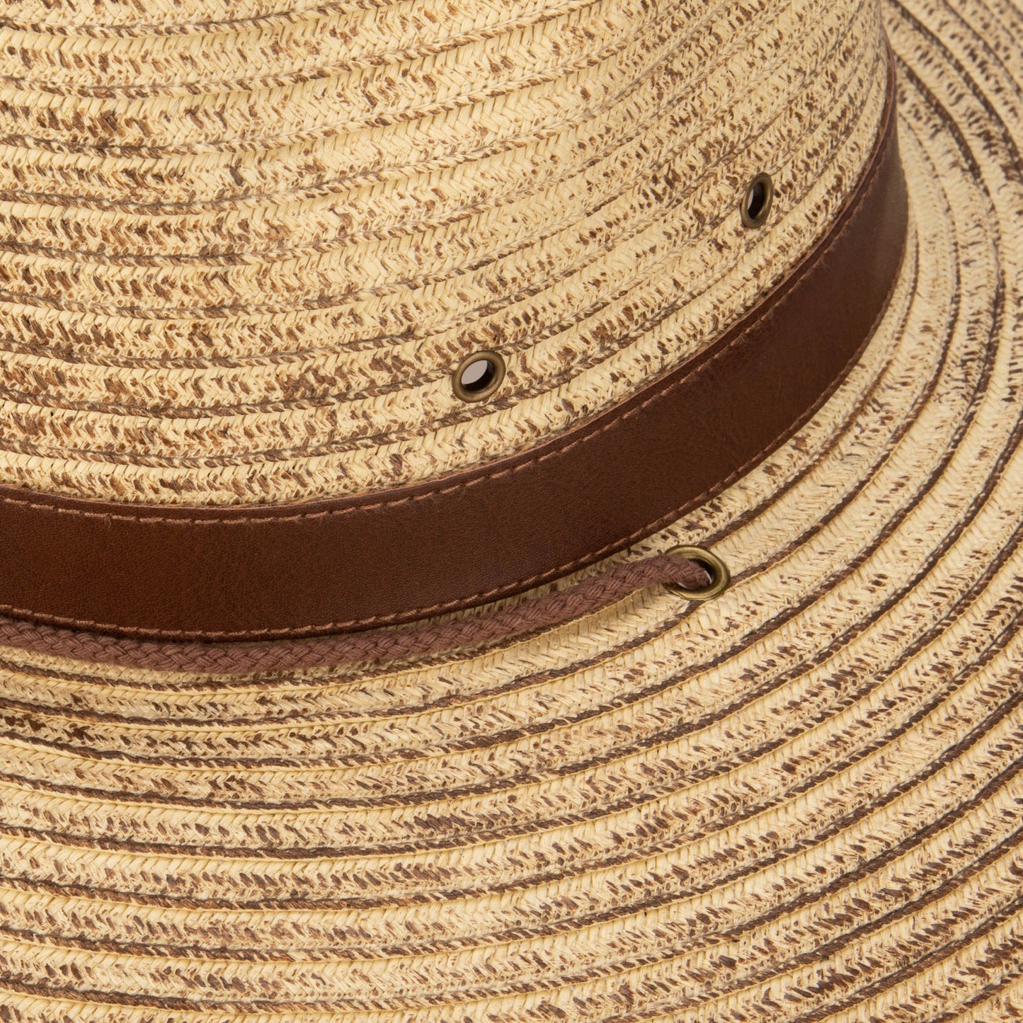 Mens Paperbraid Fedora with Leather Band and Matching Chin Chord