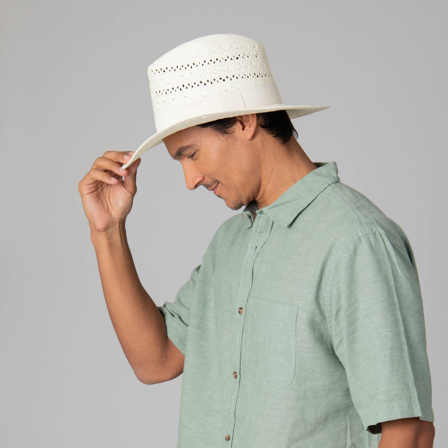 Mens Paperbraid Ivory Fedora