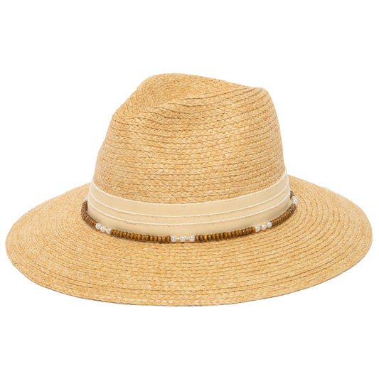 Coco - Fedora with Wood Beaded Chain