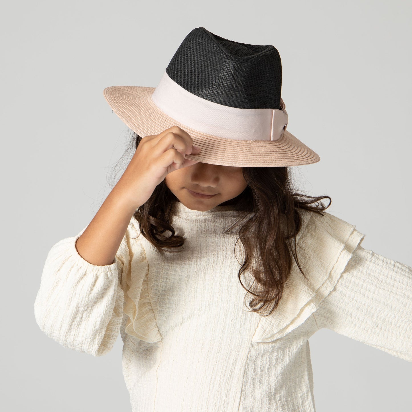 Kid Paper Color Blocked Fedora