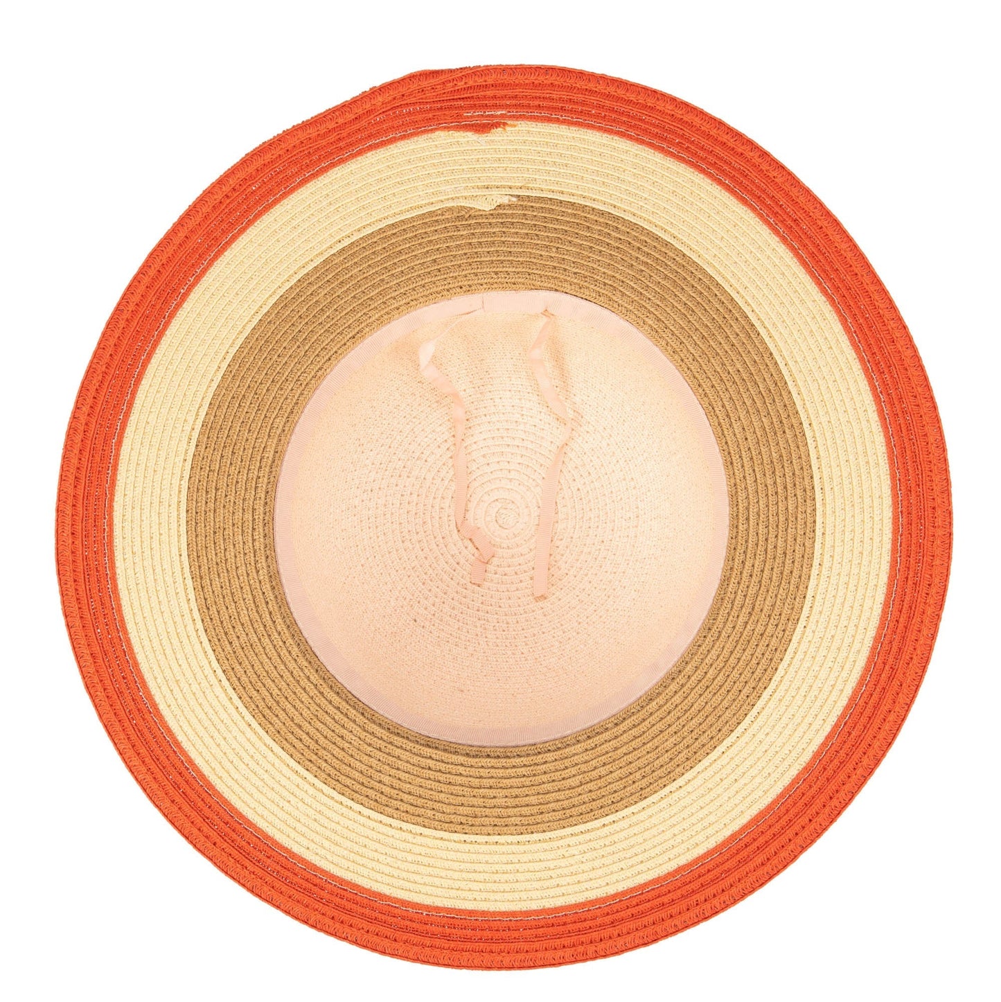 Kids Paperbraid Sun Hat with Retro Striped Brim