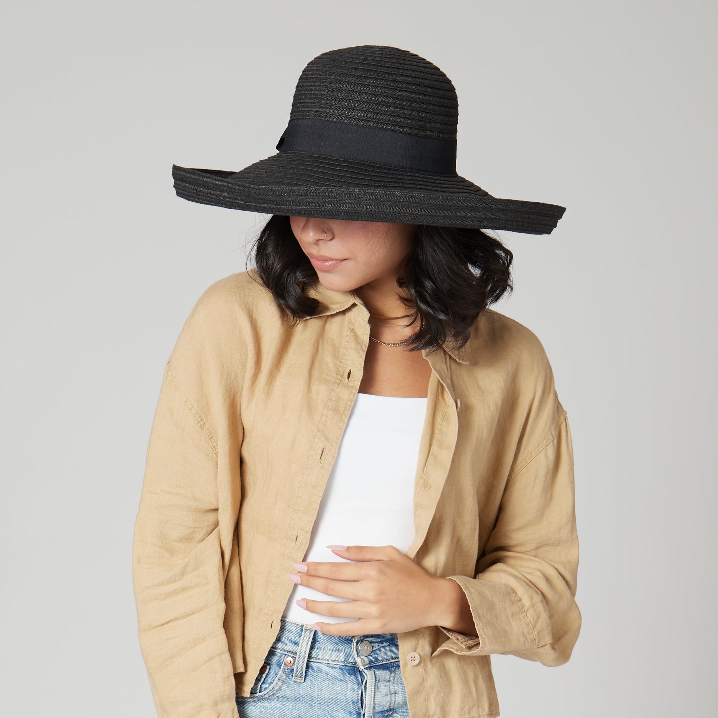 Women's Paperbraid Turn Up Sun Brim