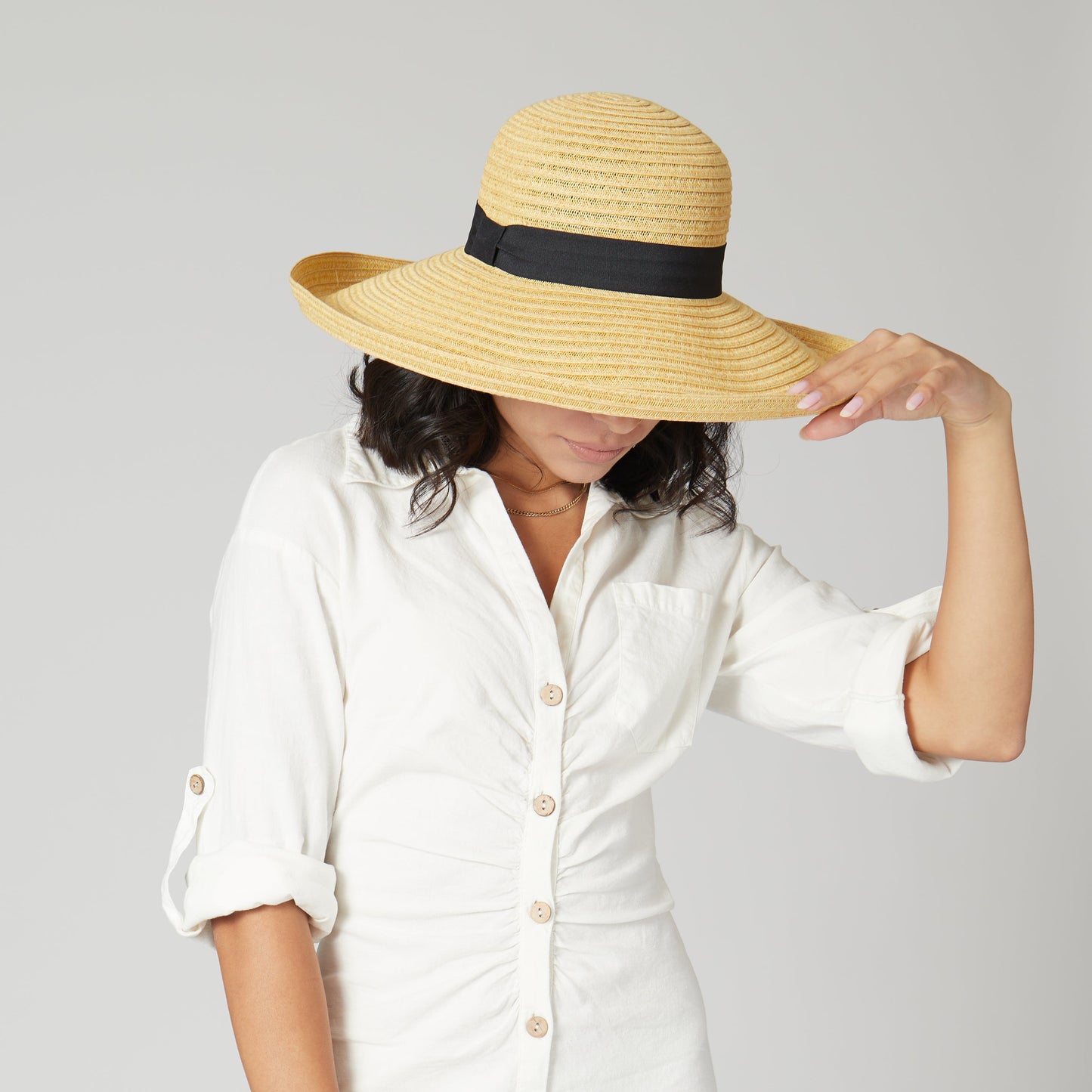 Women's Paperbraid Turn Up Sun Brim