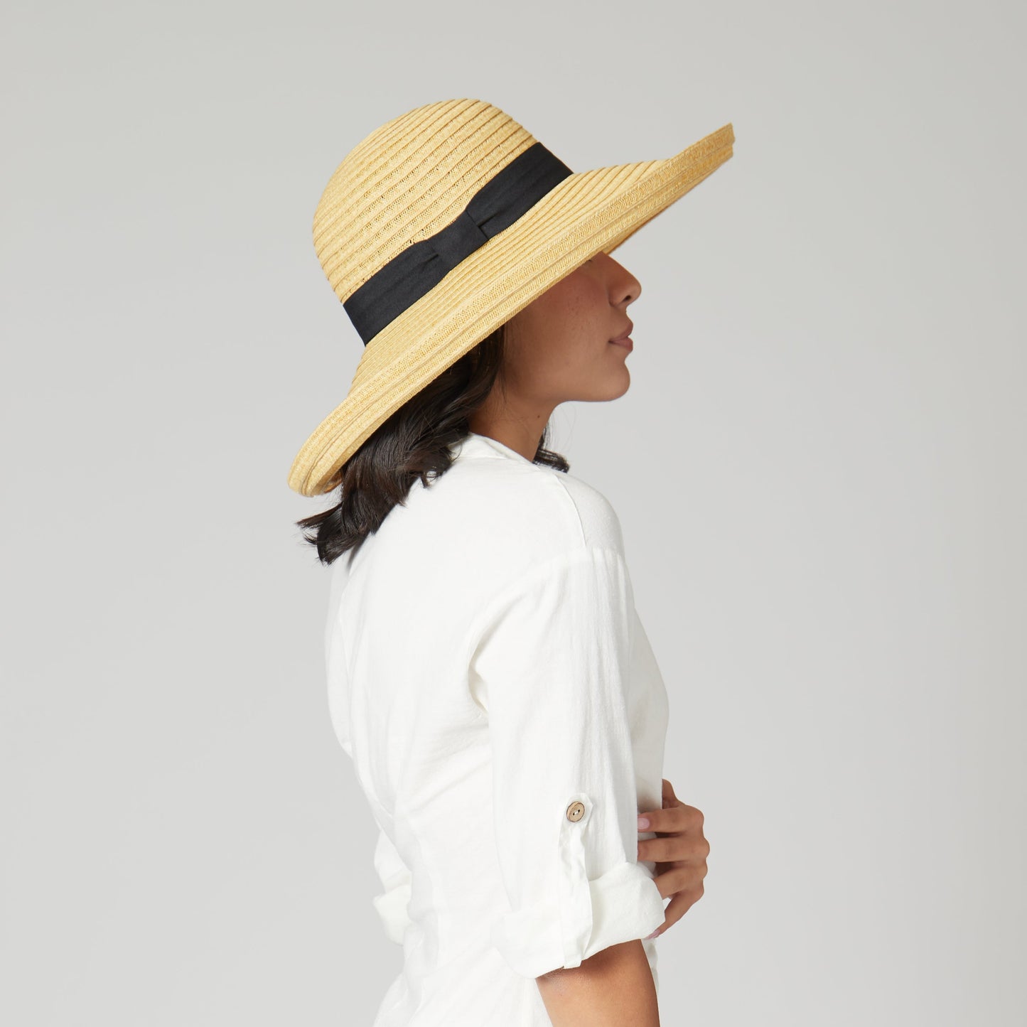 Women's Paperbraid Turn Up Sun Brim